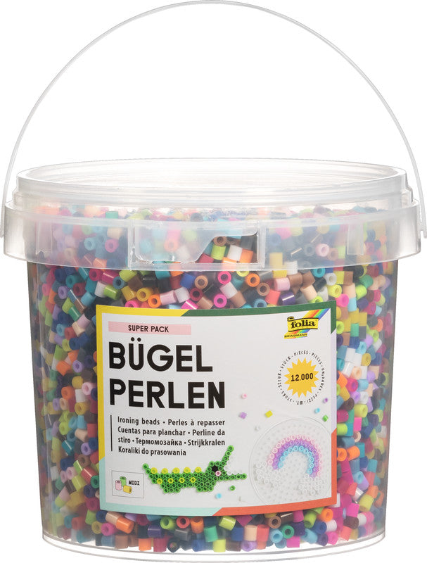 Folia Bügelperlen – midi, sortiert – 12000 Stück, Kunststoff