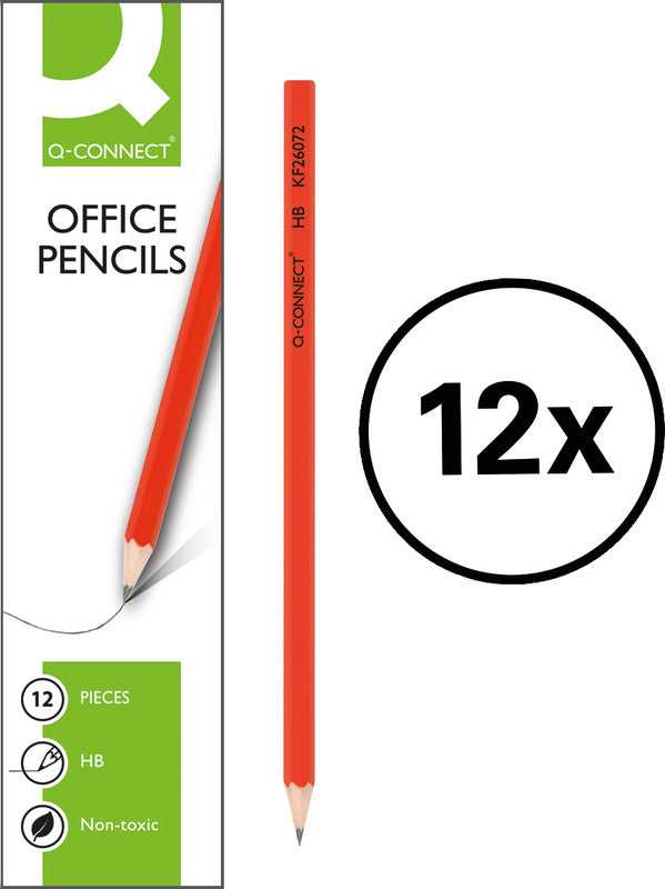 Q-CONNECT Bleistift, HB, Mine Ø 2 mm, rot – 12er-Set
