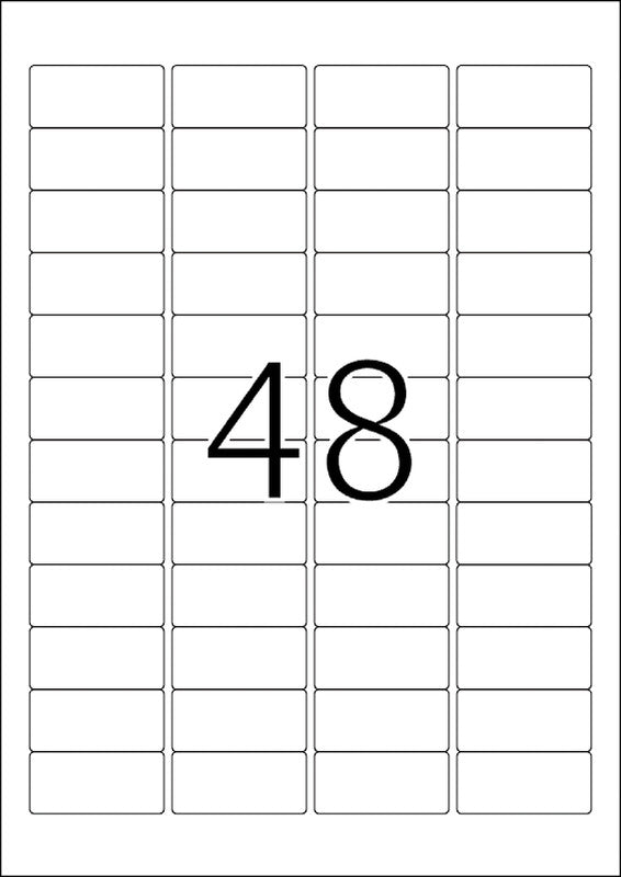 HERMA Etiketten, 46 mm × 21 mm, weiss, Papier, ablösbar, 25 Blatt (1'200 Etiketten)
