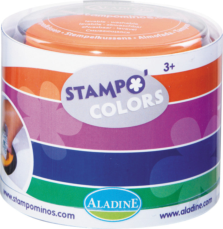 Aladine kids Aladine – Stempelkissen Stampo'Colors – sortiert, Ø 100 mm, Set zu 4