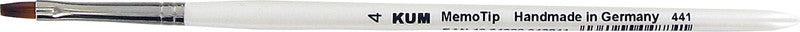 Kum Pinsel – weiss, synthetische Haare, Birkenstiel, Länge 172 mm, Aluminiumzwinge, flach
