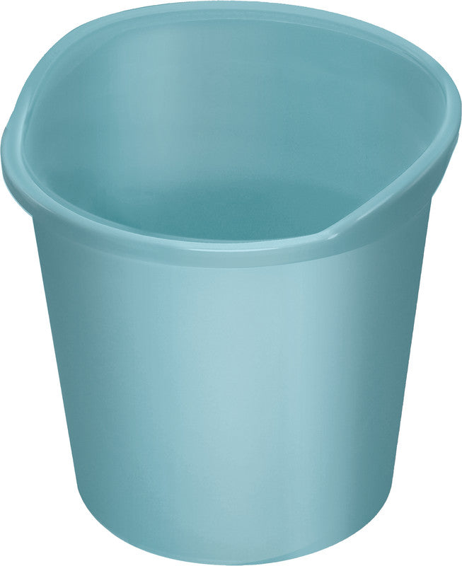 Helit Papierkorb the joy – 13 l – Kunststoff, hellblau – Ø 280 × H 300 mm