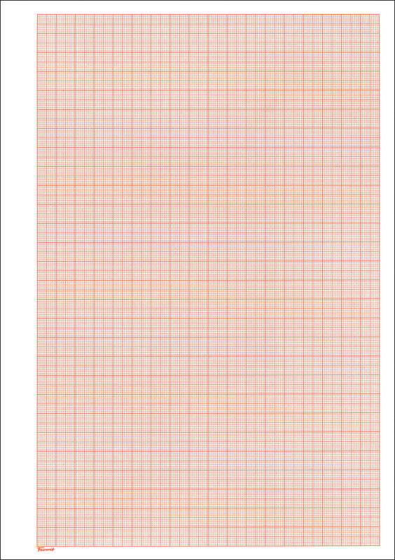 Favorit Millimeterpapier-Block A4 – braunes Raster, einseitig, 80 g/m², 25 Blatt