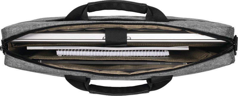 Hama Terra Notebook-Tasche – 8 l, wasserabweisend, Aufsteckfunktion, recyceltes PET (rPET), grau