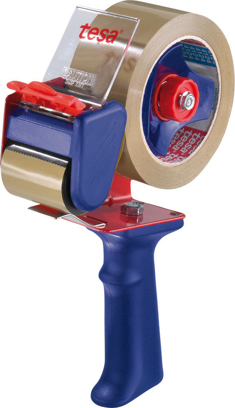 tesa Verpackungsbandabroller – für Rollenbreite bis 50 mm, für Kern 3", für Bandlänge bis 66 m, mit Bremse
