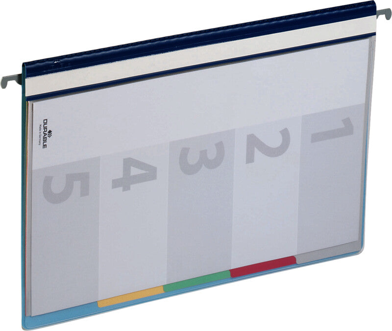 Durable Schnellhefter Divisoflex – A4, PP, blau, Beschriftungsfeld