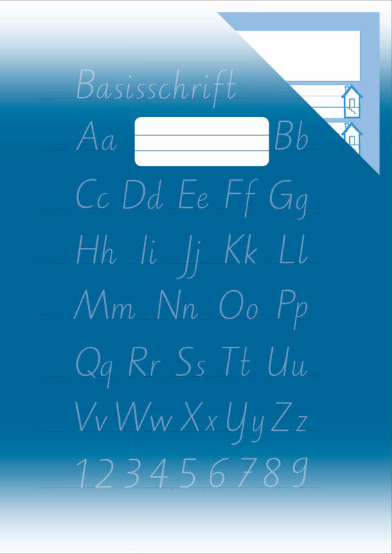 Schulheft – A4 – Basisschrift 6/6/6 mm, Grundlinie verstärkt – 40 Seiten, 90 g/m² – Blauer Engel
