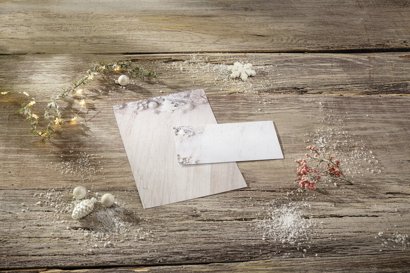 Sigel Motivpapier – A4, 90 g/m², mehrfarbig, Motiv: Rustic White – für Inkjet/Laser/Kopierer – FSC – 25 Blatt