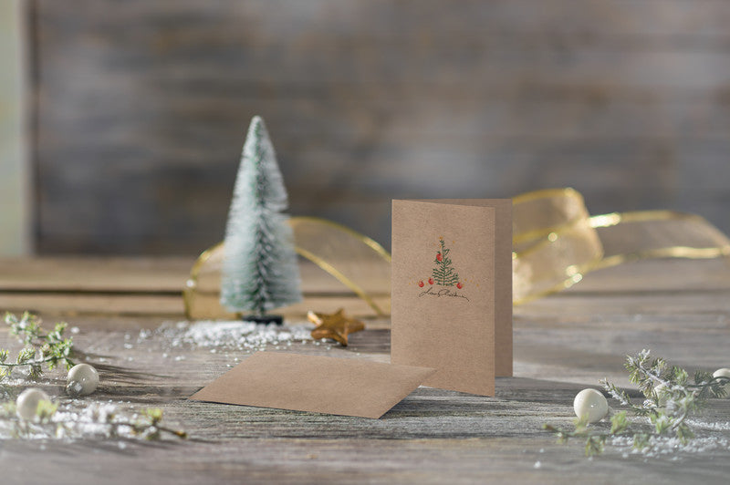Sigel Weihnachtsgrusskarte (mit Äpfeln) – A6 (105 × 148 mm) – mit Umschlägen, für Inkjet/Laser/Kopierer