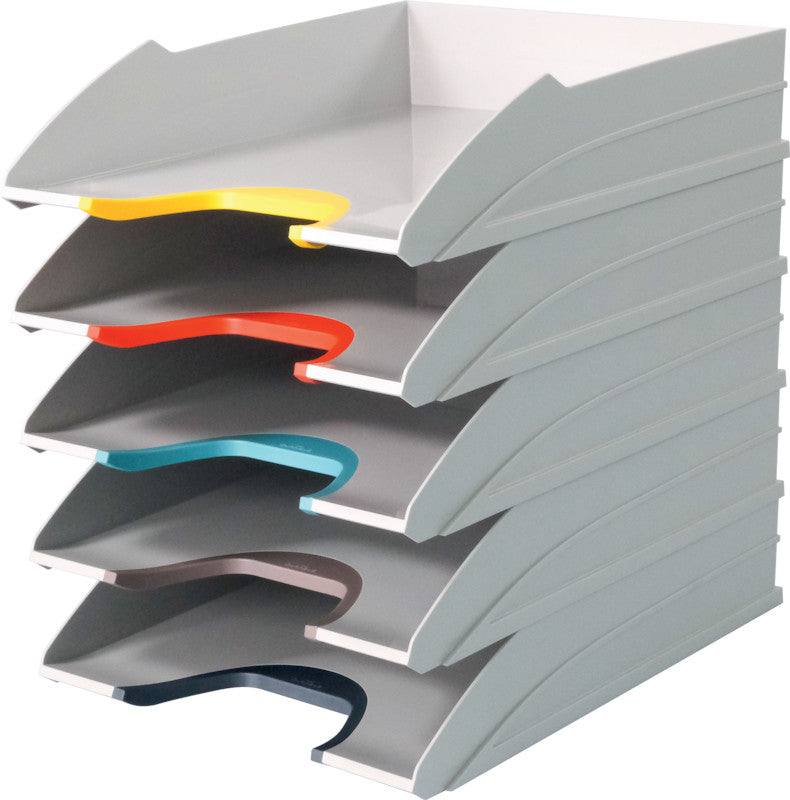 Durable Briefkorb – für A4, C4, stapelbar, mit Griffausschnitt, glänzend, weiss, B 264 × H 74 × T 336 mm