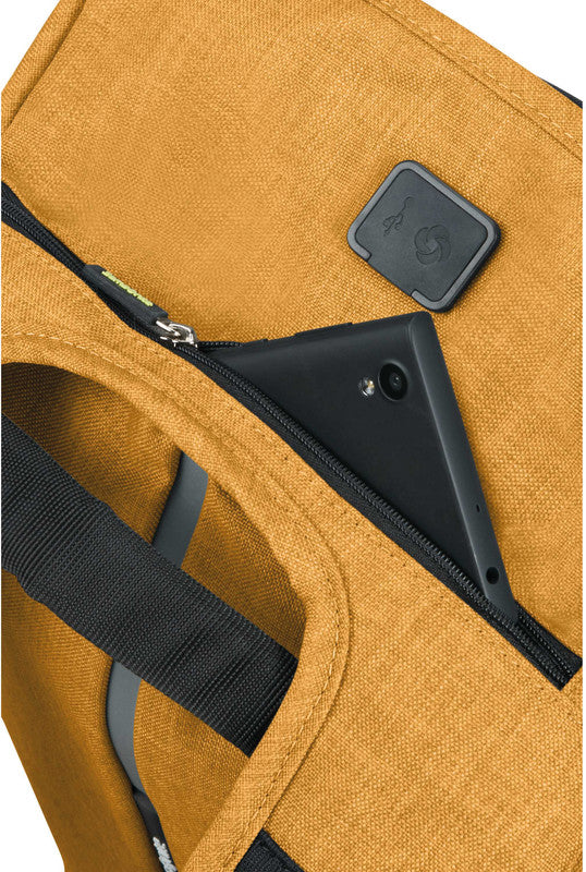 Samsonite Securipak Notebook-Rucksack – 17 l, RFID-Fach, USB-Port, recyceltes PET (rPET), Sonnengelb
