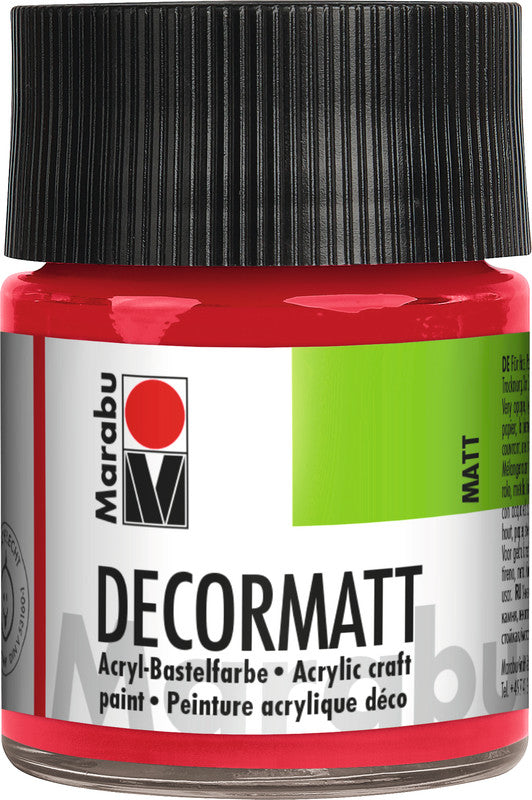 Marabu Decormatt – Acrylfarbe – Kirschrot, Samtmatt, 50 ml