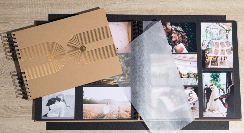 Exacompta Fotoalbum Wiro Graphik – für 320 × 220 mm, kraft, mit Spiralbindung, Karton