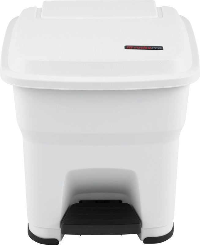 Rothopro Abfallcontainer – 35 l, mit Deckel – Kunststoff, Polarweiss – B × H × T 390 × 440 × 390 mm