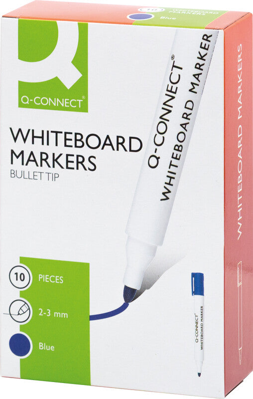 Q-CONNECT Whiteboard-Marker – Rundspitze 2 mm – Blau – Trocken abwischbar