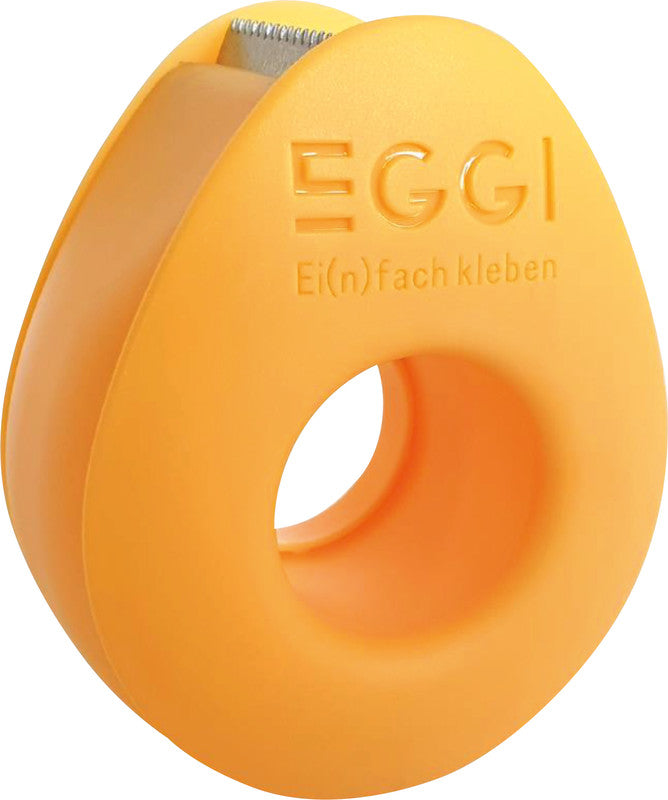 Eggi Handabroller – für Rollenbreite bis 19 mm, für Bandlänge bis 10 m, für Kern 1", Metallmesser, Kunststoff