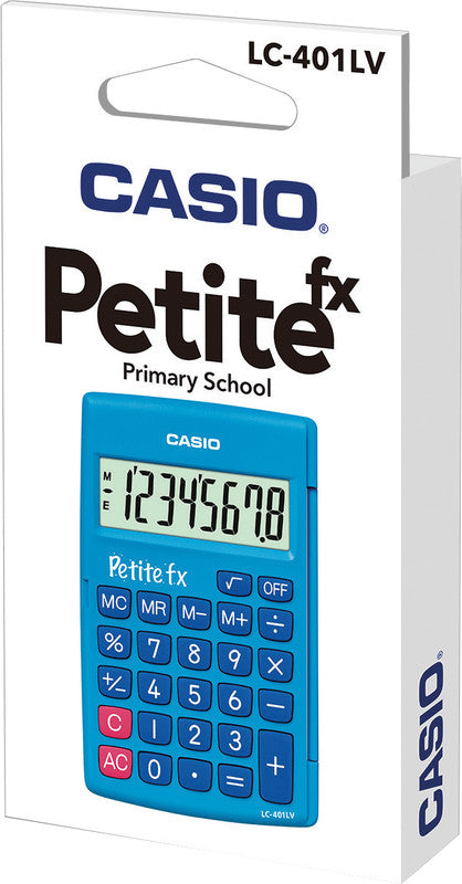 Casio Taschenrechner Petite fx LC-401LV – 8-stellig, LCD, Batterie, Blau