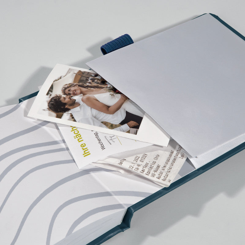 Sigel Notizblock, 158 × 110 mm, punktkariert, Fadenheftung, Hardcover, 79 Blatt, perforiert – dunkelblau