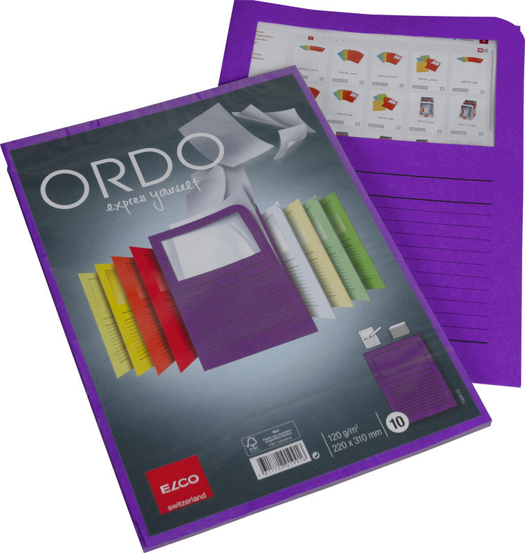Elco Ordo Classico Sichtmappe A4 – Violett, Papier, 10er-Pack