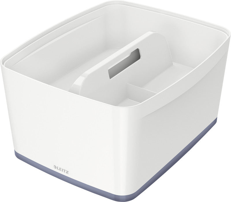 Leitz Aufbewahrungsbox MyBox – ABS-Kunststoff, weiss/grau, 31,8 × 19,8 × 38,5 cm