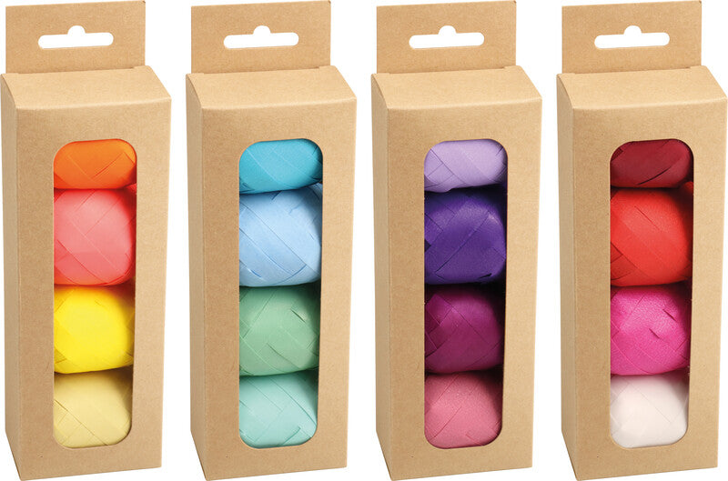 Präsent Geschenkband – Opak – 4 Stk., Kunststoff – 10 mm × 10 m