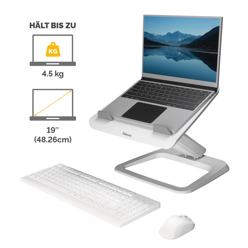 Fellowes Hana LT Notebookhalter – Metall, Weiss