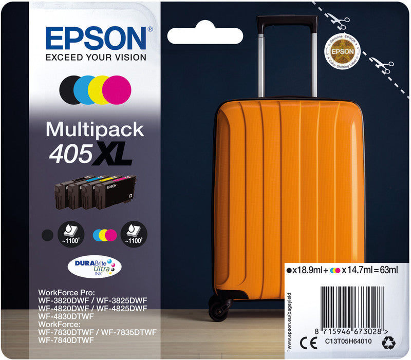 Epson Tintenpatrone 405XL, Farbe, XL – für Tintenstrahldrucker und Multifunktionsgeräte