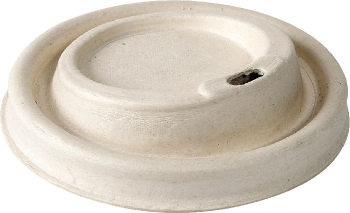Duni BioPak Becherdeckel Bagasse – für 3,5 dl und 4,7 dl Becher, Weiss, 50 Stück