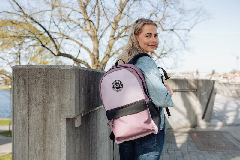 Beckmann Rucksack City – Pink Colorblock – 31,0 × 47,0 × 24,0 cm – aus recycelten PET-Flaschen (rPET)