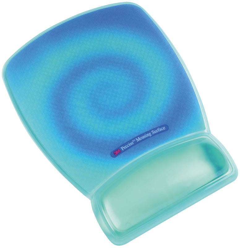 3M Mausmatte mit Gel-Handgelenkauflage Blue Swirl – für Maus – Gel, rutschfest – 169×219×20 mm – Blau