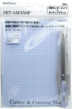 NT Cutter Werkzeugset iA-200 – 100×150 mm Mini-Schneidematte, inkl. 1 Klinge, Blau, 2-teilig