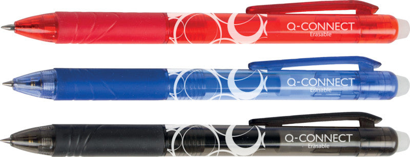 Q-CONNECT Radierbare Tinte – Tintenroller, radierbar, Druckmechanik, 0,7 mm, blau