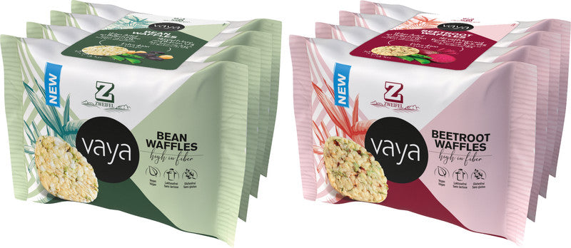 Zweifel Waffeln – Bohnen (Kichererbsen, grüne Erbsen, schwarze Bohnen), vegan, glutenfrei, 4 × 17 g (68 g)
