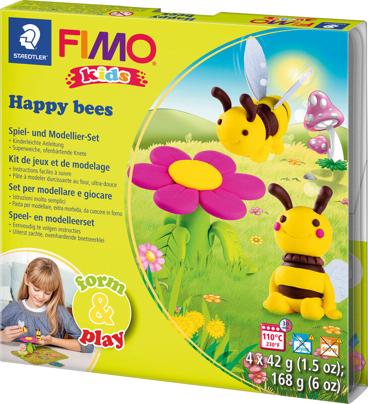 Staedtler Modelliermasse-Set Happy Bees – 4 Blöcke à 42 g