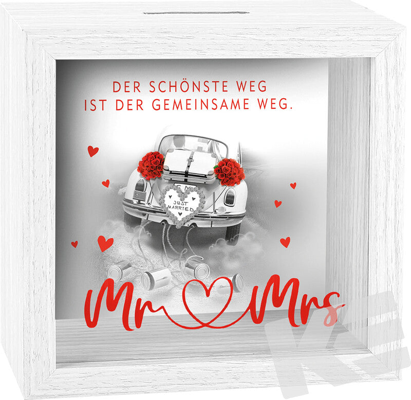 Kurt eulzer Spardose Mr. & Mrs. – Holz, weiss – 11 × 11 × 2 cm