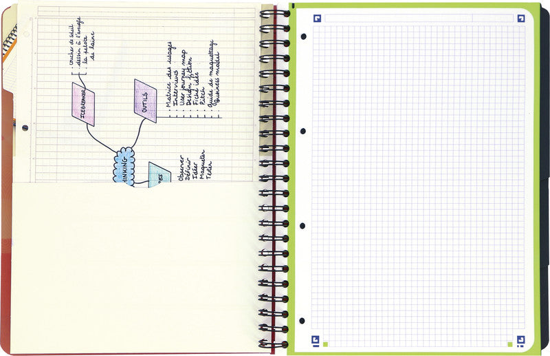 Oxford Collegeblock, A4+, kariert, Spiralbindung, 120 Blatt – rot, für SCRIBZEE App