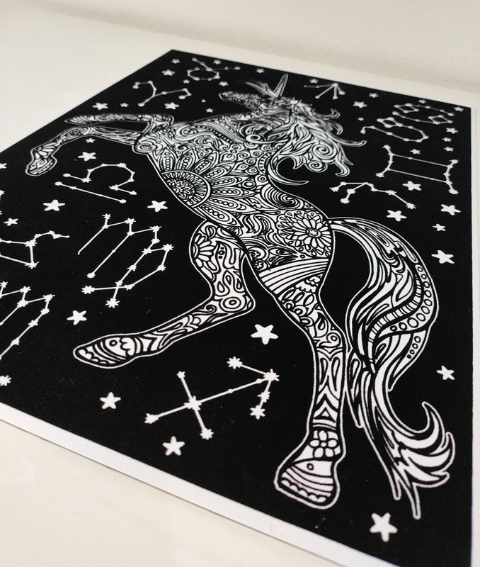 Tataruga Samtbild Malkarton, Karton, 21 × 29,7 cm, Schwarz