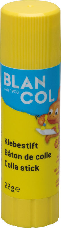 BLANCOL Klebestift – repositionierbar, transparent, lösemittelfrei, 22 g, für Papier, Karton, Fotos u. a.