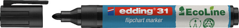 Edding Flipchart-Marker 31 EcoLine – Rundspitze 1,5-3 mm – Schwarz – Nachfüllbar