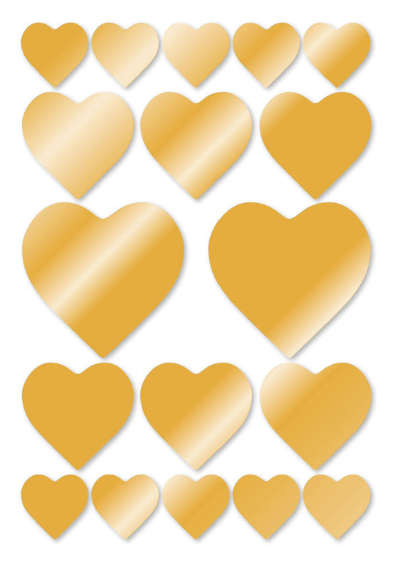 HERMA Schmucketiketten – Herzen – 36 Stück – permanent – Gold