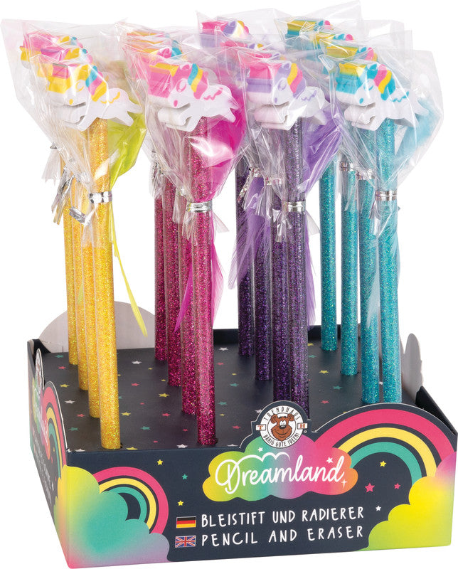 Trendhaus Einhorn Dreamland Bleistift, mit Radierer, HB, Mine Ø 2 mm, farbig sortiert