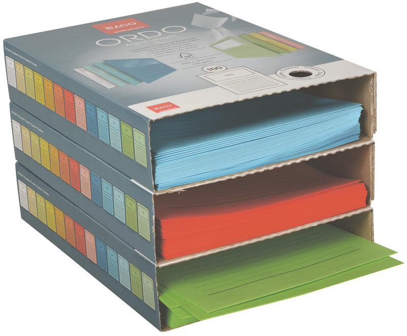 Elco Ordo Classico Sichtmappe A4 – 100er-Pack, Hellchamois, Papier, Sichtfenster