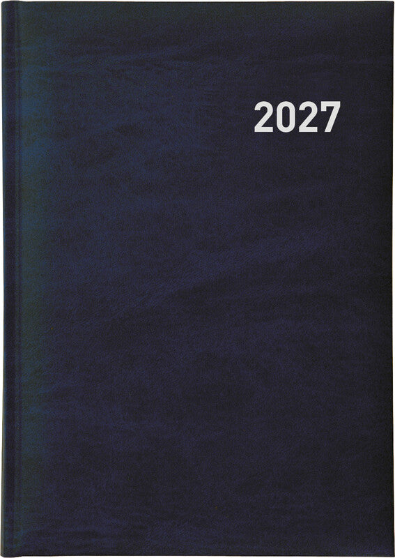 Biella Executive Agenda – 1 Tag pro Seite, gebunden, 14,5 × 20,5 cm, 2027, 1/2-Stunden-Takt, Dunkelblau, FSC