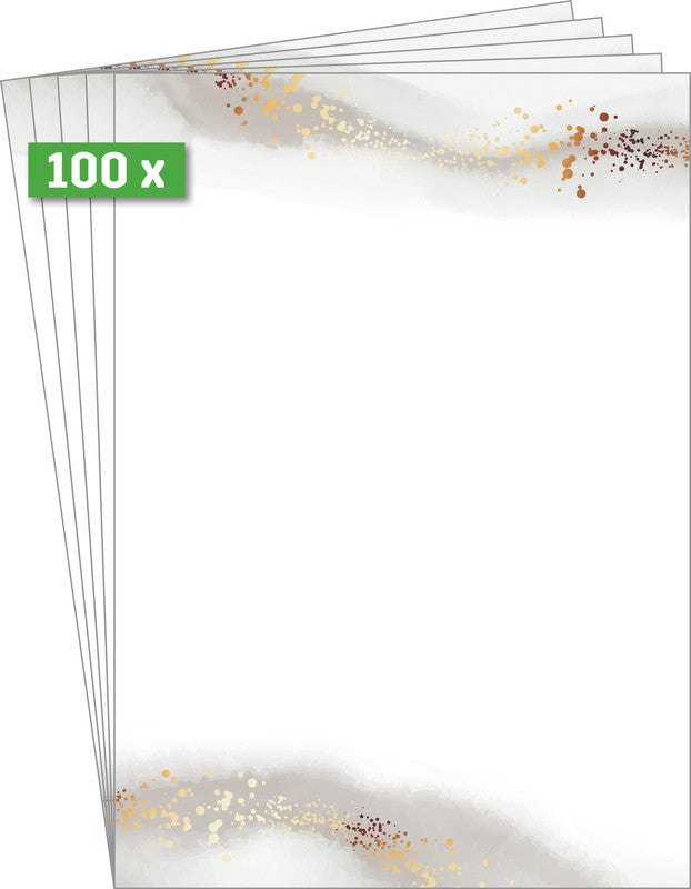 Sigel Designpapier Water Color Gold Beige – A4, 90 g/m², 100 Blatt