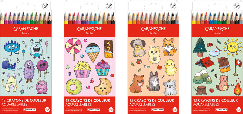 Caran d-Ache Caran d’Ache Candy World Aquarellfarbstifte – 12 Farben, Karton, Ø 2,8 mm