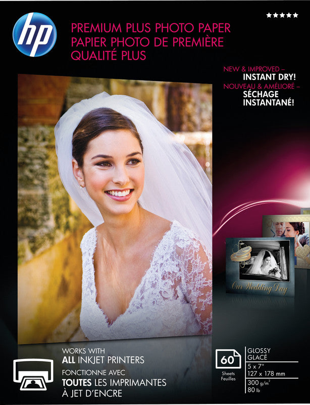 HP Premium Plus Fotopapier – hochglänzend, 100 × 150 mm, 300 g/m², 25 Blatt – für Inkjetdrucker