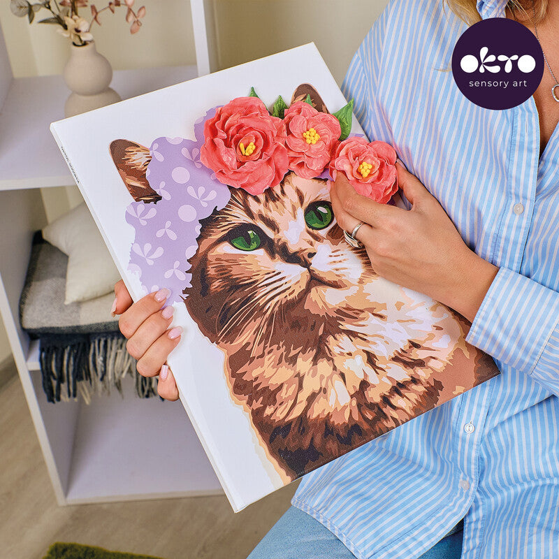 Okto Sensory Art – Modellier- und Malset Elegant Cat – ab 14 Jahren – 2 Pinsel – 400 × 300 mm