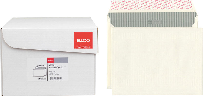 Elco Seitenfaltentasche B5, Selbstklebend, Beige, 120 g/m², 20 mm Falte – 250 Stk.