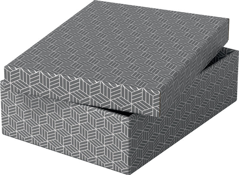 Esselte Archivschachtel A4 – mit Deckel, 265 × 100 × 360 mm, grau, Karton, 3er Pack