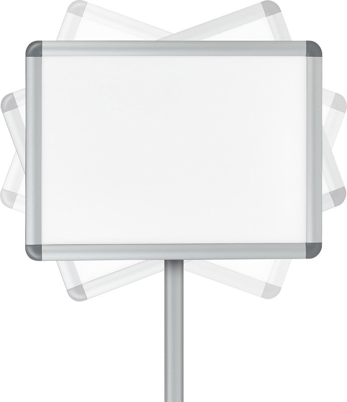 Nobo Infoständer Premium Plus – für A4 Hoch-/Querformat, silber/hellgrün, Metall, 300×300×850 mm